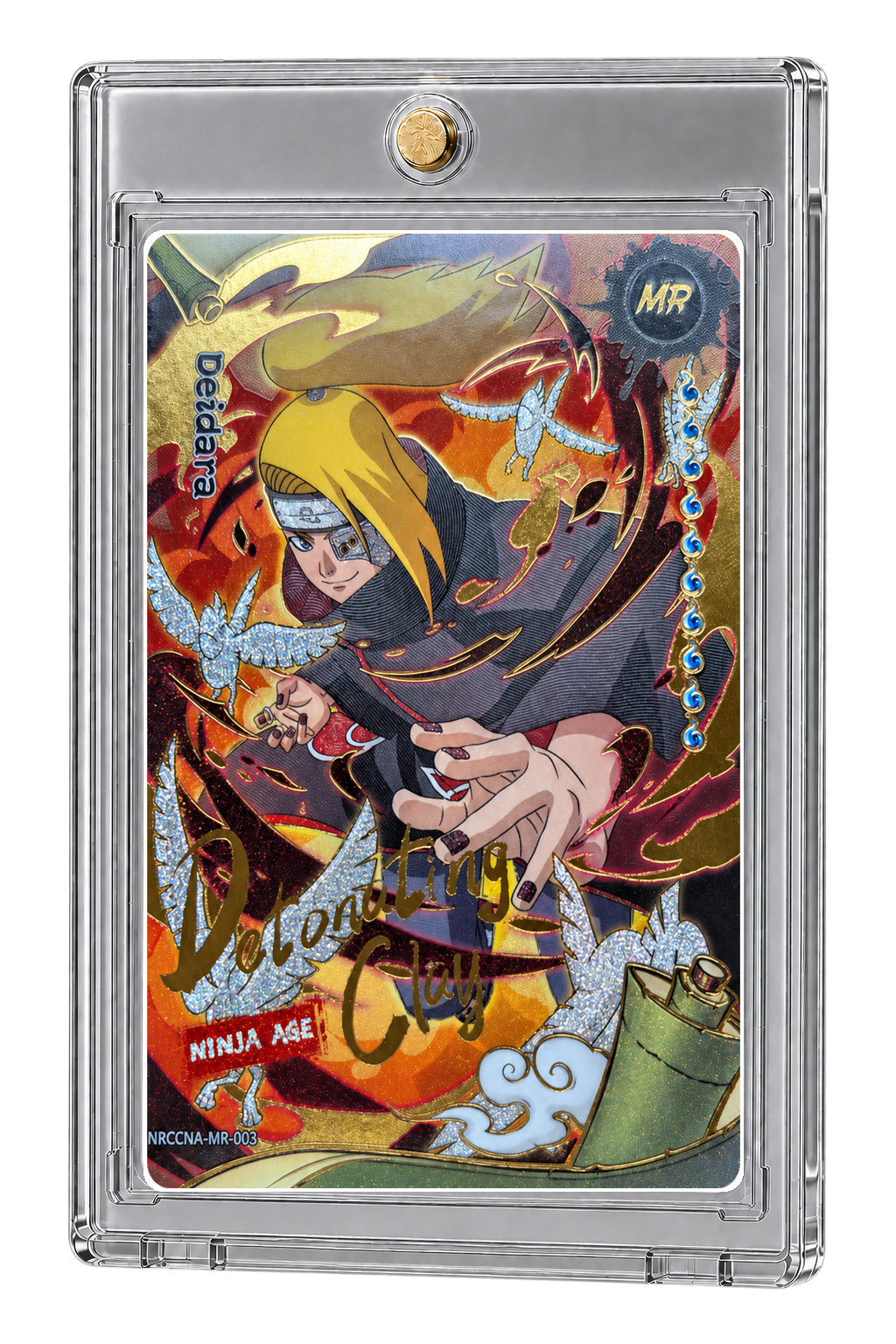 Deidara MR-003 card protected inside a Pro-Mold 35 Point magnetic holder